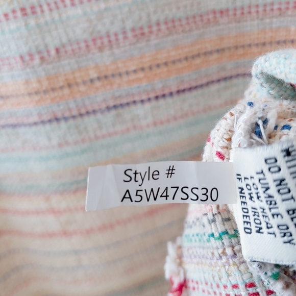 Dylan Women's Boho Pullover Top Sz L/XL Striped Boxy Summer Multicolored Beachy - Picture 10 of 10